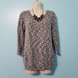 OLD NAVY Black/White 3/4 sleeve Sweater